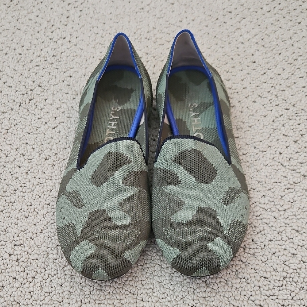 Rothy Flyknit Green Camo Shoes